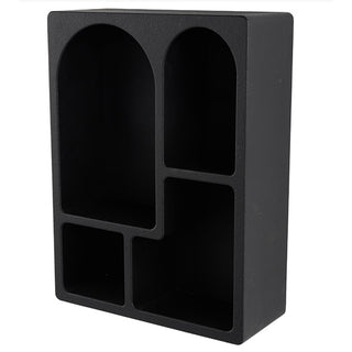 Rectangular black wall shelf minimalist storage unit