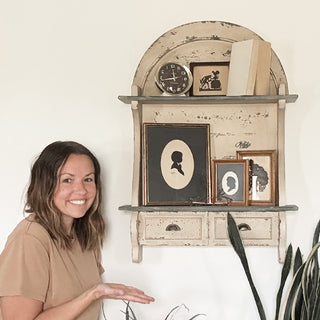Farmhouse Arched Wall Shelf with 2 Drawers