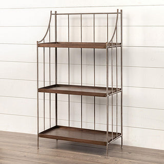 Rustic 3-Tier Display Shelf White Background