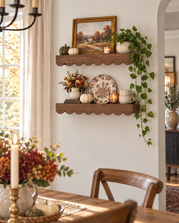 Scalloped Floating Shelves, Set of 2