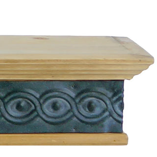 Textured Scroll Base Wood and Metal Wall Shelves, Set of 2
