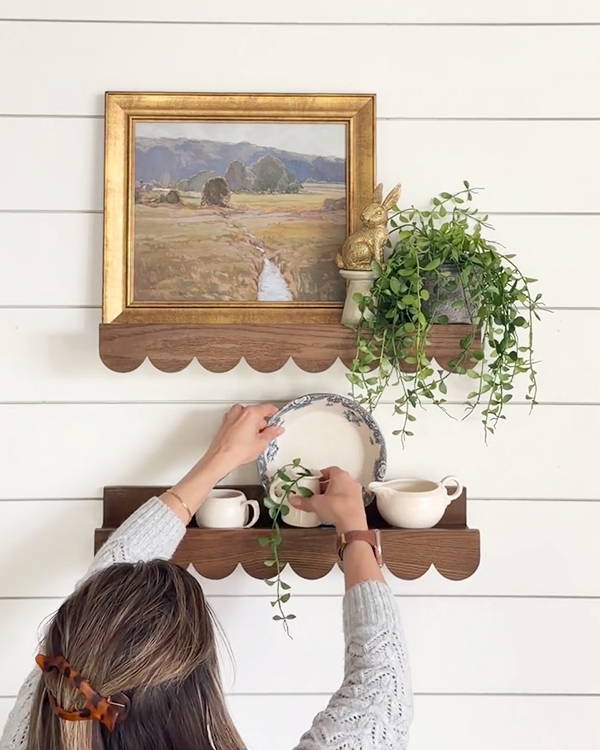 Scalloped Floating Shelves, Set of 2