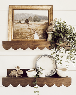 Scalloped Floating Shelves, Set of 2