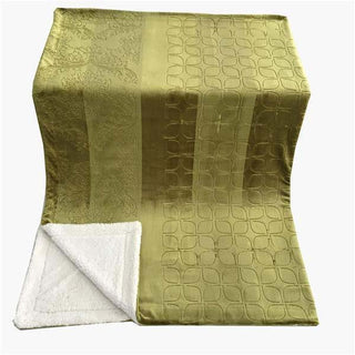 Tache Solid Embossed Green Olive Sherpa Throw Blanket