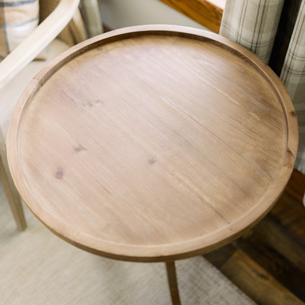 Spindle Base Table Round Wood Side Table with Spindle Base - Decor Steals