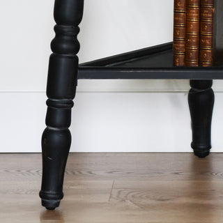 Antiqued Wood Round Accent Table