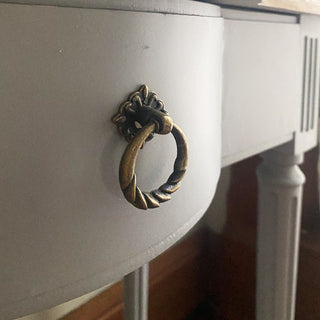 Farmhouse Console Table Natural Wood Gray Painted Base with Drawer