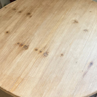 Antiqued Wood Round Accent Table
