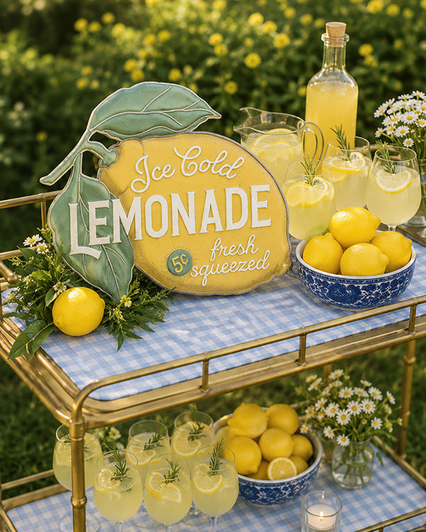 Vintage-Inspired Ice Cold Lemonade Wall Sign