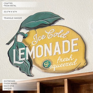 Ice cold lemonade metal wall sign product details