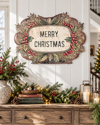 Folk Art Merry Christmas Metal Dummy Board