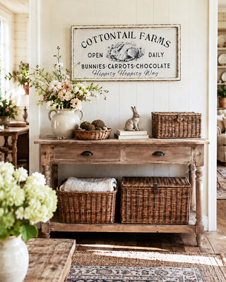 Large farmhouse bunny wall decor for entryway or kitchen wall
