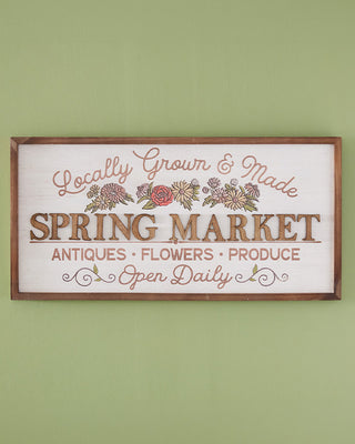 Vintage Spring Market Farmhouse Wood Sign