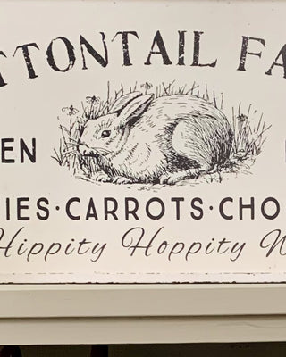 36 Inch Vintage Inspired Cottontail Farms Bunny Art