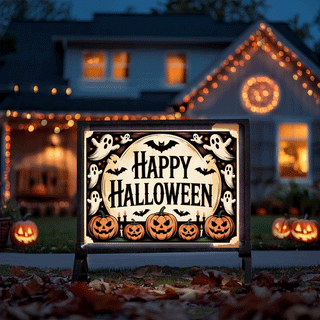Solar Glow Halloween Yard Sign Starter Kit, Choose Your Style
