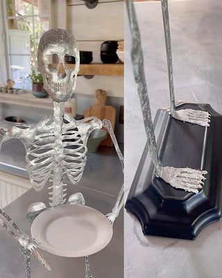 Eerie Iron Skeleton Statue