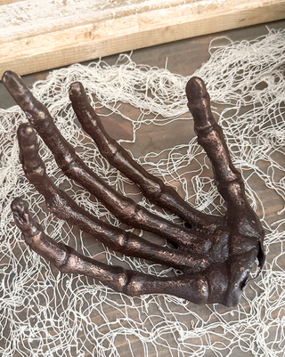 Gothic Cast Iron Skeleton Hand Wall Hooks, Set of 3