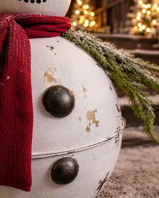 30 Inch Tall Outdoor Metal Bell Snowman