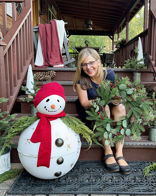 30 Inch Tall Outdoor Metal Bell Snowman