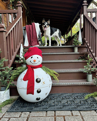 30 Inch Tall Outdoor Metal Bell Snowman