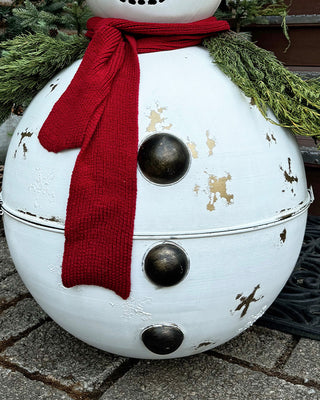 30 Inch Tall Outdoor Metal Bell Snowman