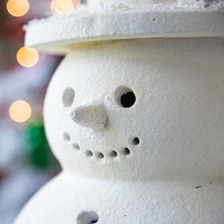Indoor/Outdoor Frosted Snowman Luminaries, Set of 2