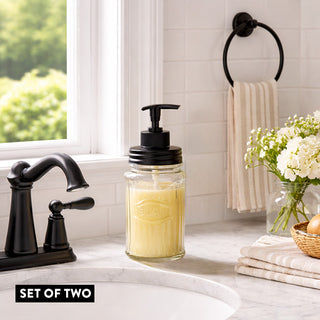 Vintage glass soap dispenser bathroom countertop decor