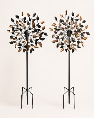 Towering Kinetic Metal Wind Spinners, Set of 2