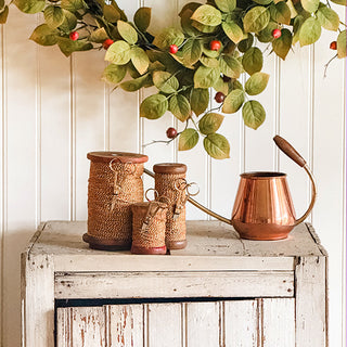 Old World Multi-colored Twine & Scissor Spool Set, Set of 3