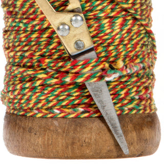 Old World Multi-colored Twine & Scissor Spool Set, Set of 3
