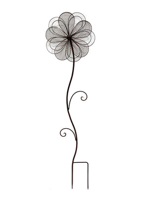 Large Metal Flower Garden Stake 40 Inch Outdoor Yard Decor