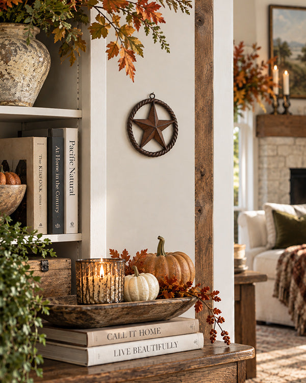 Cast Iron Twisted-Ring Star Wall Plaque