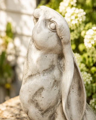 Gazing Hare Garden Statue Resin Weathered Finish Indoor Outdoor