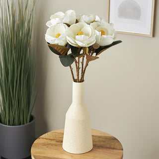 Faux White Magnolia Stems, Set of 6 | 30" Artificial Magnolia Flower Stems