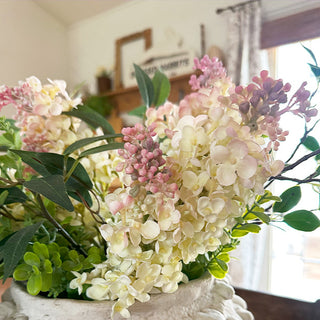 Faux Pink Lilac Flower Stems, Set of Four