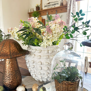 Faux Pink Lilac Flower Stems, Set of Four