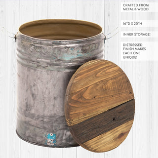 Whiskey Barrel Metal Drum Table