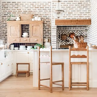 Reclaimed Wood Scalloped Counter Stool