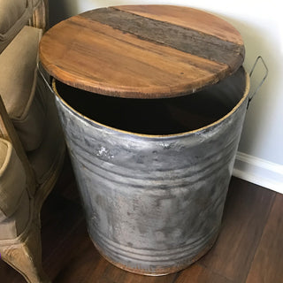 Whiskey Barrel Metal Drum Table