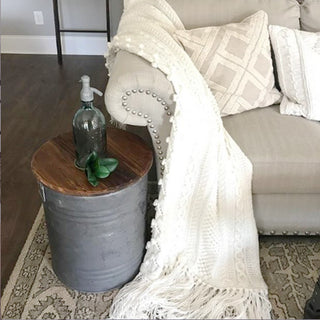 Whiskey Barrel Metal Drum Table