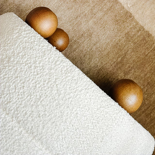 Ribbed Boucle Storage Ottomans, Set of 2