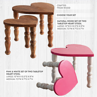 Set of wooden heart risers