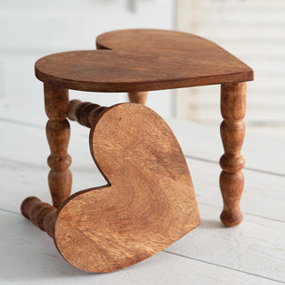 Set of wooden heart risers