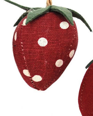 Fabric Strawberry Ornaments, Set of 4