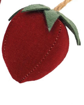 Fabric Strawberry Ornaments, Set of 4