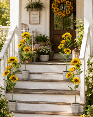 36 Inch Yellow Potted Sunflower Artificial Faux Plant Farmhouse Decor