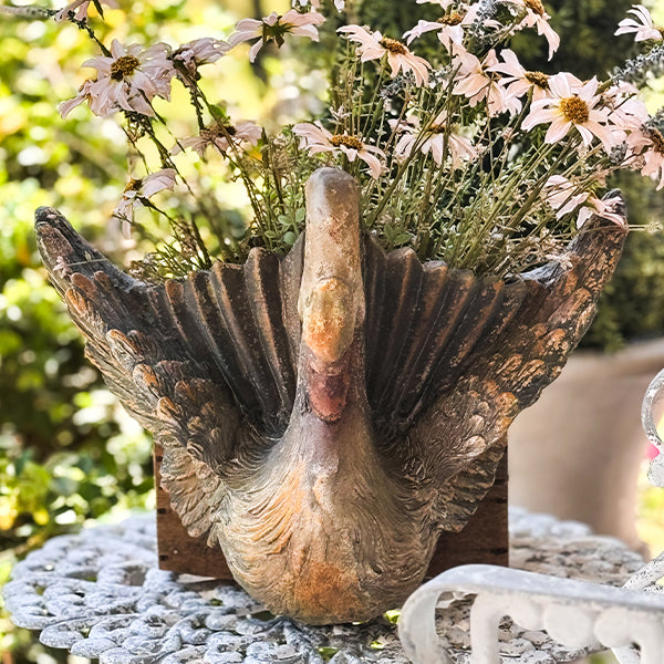 swan pot plant Enchanted Swan Garden Planter