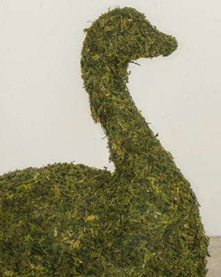 Indoor/Outdoor Moss Swan Sculptures, Set of 2