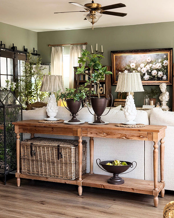 Natural Wood Console Table