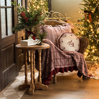 Delicate Whitewashed Spindle Side Table